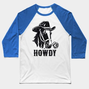 Howdy Horse with a Rose Baseball T-Shirt